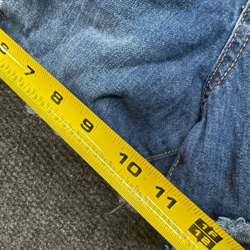 Rewash Frayed Denim Blue Shorts - Picture 5 of 6